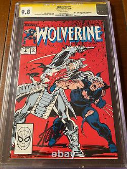 Wolverine #2 12/88 Cgc 9.8 White Pages Ss Stan Lee! Nice Signed Book