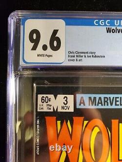 Wolverine 3 CGC 9.6, Marvel Comics, Frank Miller, White Pages