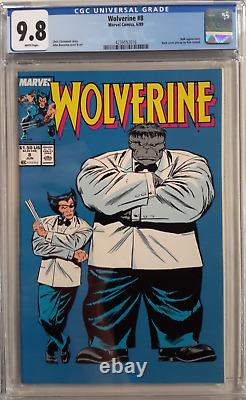 Wolverine #8 Cgc 9.8marvel Comics, 1989white? Pagesgrey Hulk Mr Fix-it#2016