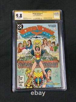 Wonder Woman 1 CGC SS 9.8 Signed Perez 1987 White Pages Key Movie Dc