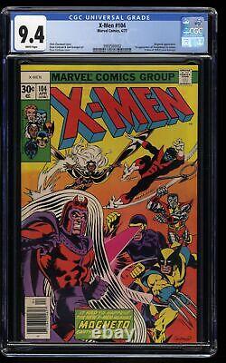 X-Men #104 CGC NM 9.4 White Pages 1st Starjammers Magneto Appearance! Marvel