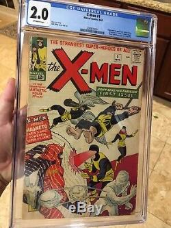 X-Men 1 CGC 2.0 Off-White Pgs. 1st X-Men Magneto 1963 Marvel No Reserve Auction