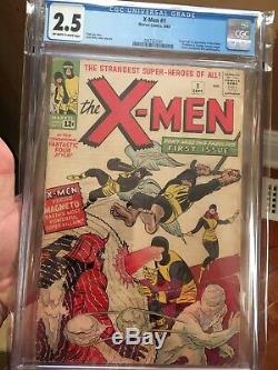 X-Men 1 CGC 2.5 OW To White Pages 1963 1st X-men And Magneto Silver Age Marvel