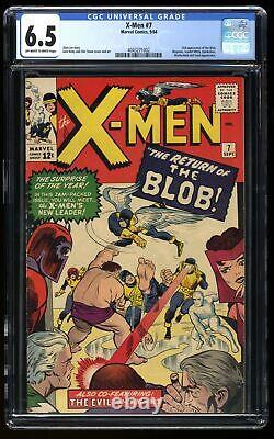 X-Men #7 CGC FN+ 6.5 Off White to White Blob! Magneto Scarlet Witch! Marvel 1964