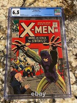 X-men #14 Cgc 6.5 Rare White Pages 1st Appearance Of The Sentinels Hot Mcu Movie