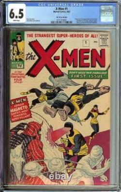 X-men #1 Cgc 6.5 White Pages Origin + 1st Appearance Of X-men Marvel Uk Variant