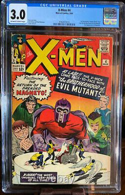 X-men #4 1st Scarlet Witch & Quicksilver 2nd Magneto Off-white To White Cgc 3.0