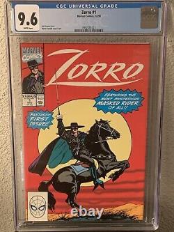 Zorro #1 CGC 9.6 White Pages Marvel Comics 1990 Mario Capaldi Cover Rare KEY